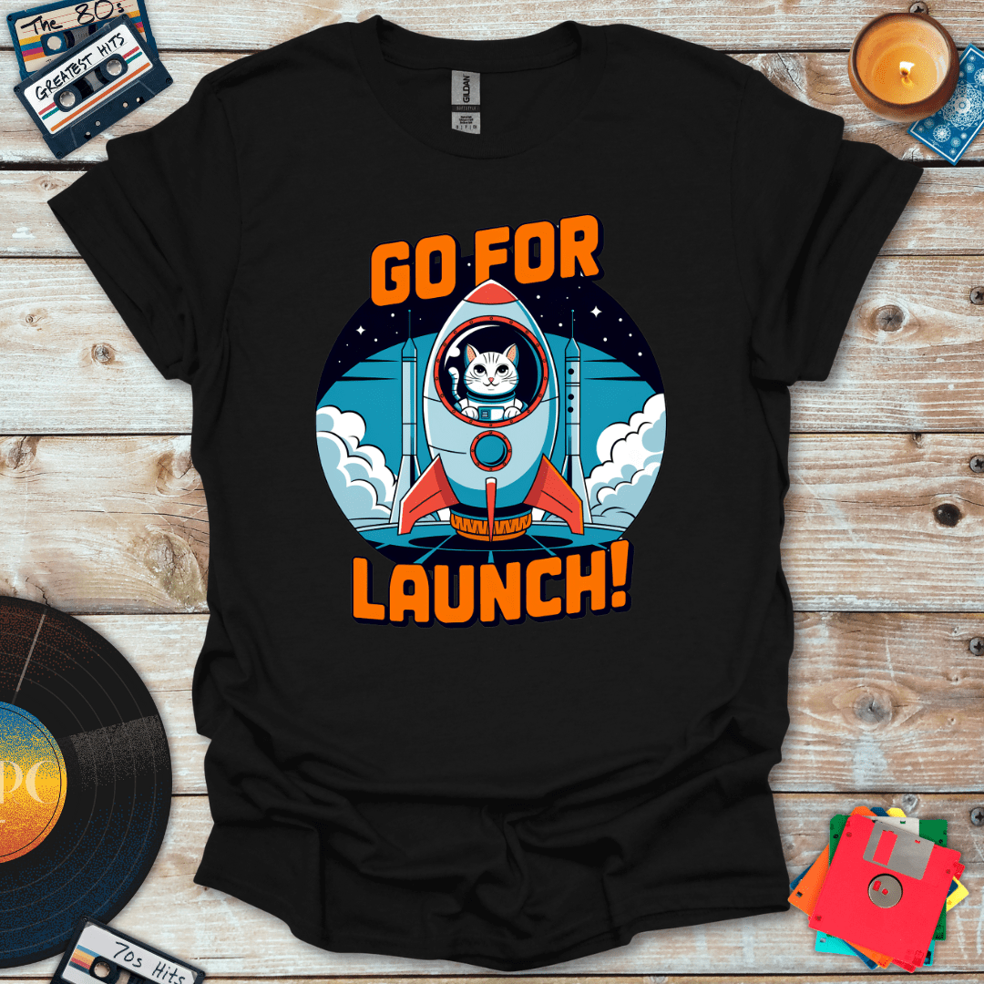 Go For Launch Space Cat T-Shirt