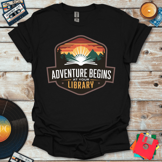 Library Adventure Badge T-Shirt