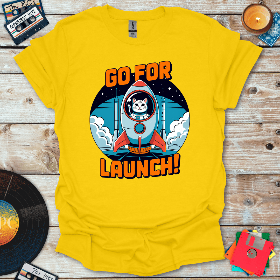 Go For Launch Space Cat T-Shirt