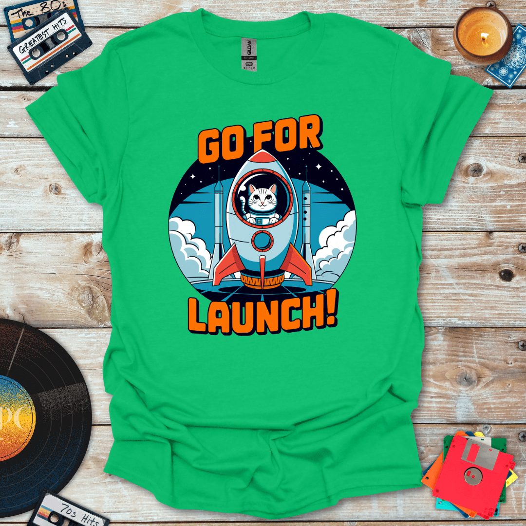 Go For Launch Space Cat T-Shirt