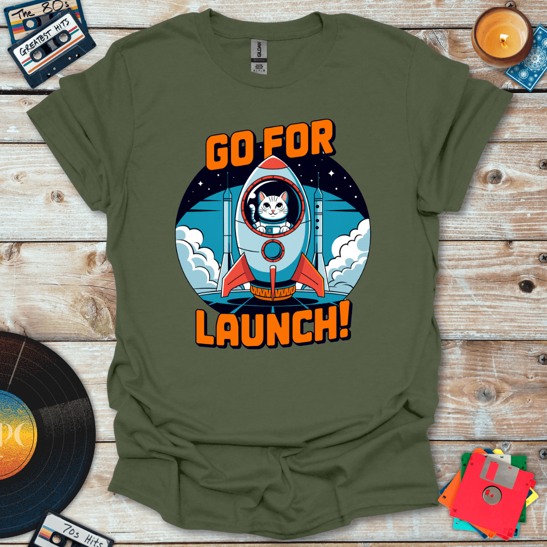 Go For Launch Space Cat T-Shirt