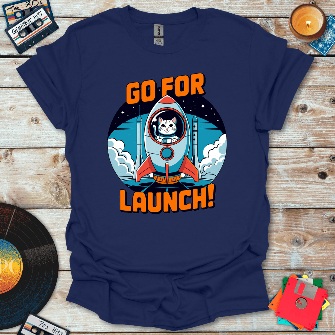 Go For Launch Space Cat T-Shirt