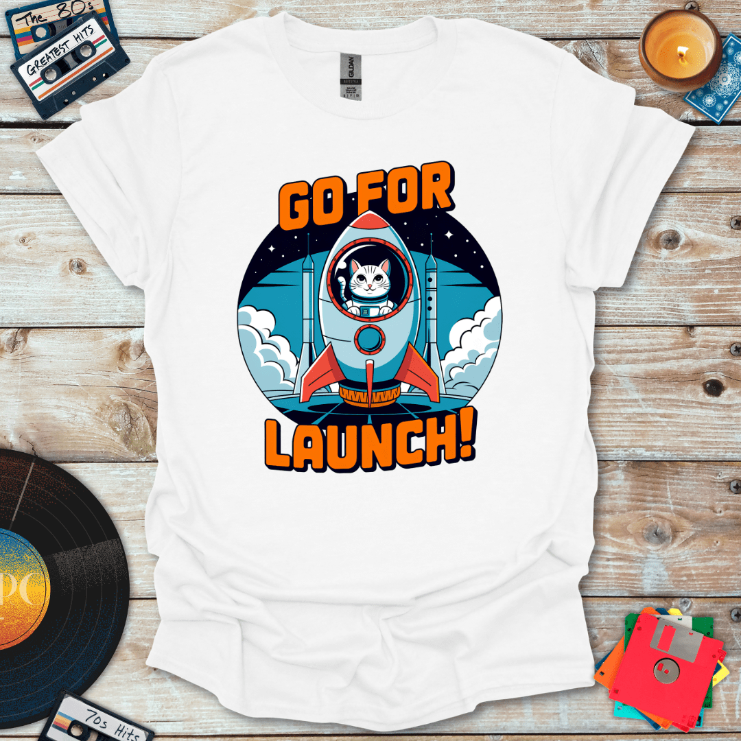 Go For Launch Space Cat T-Shirt